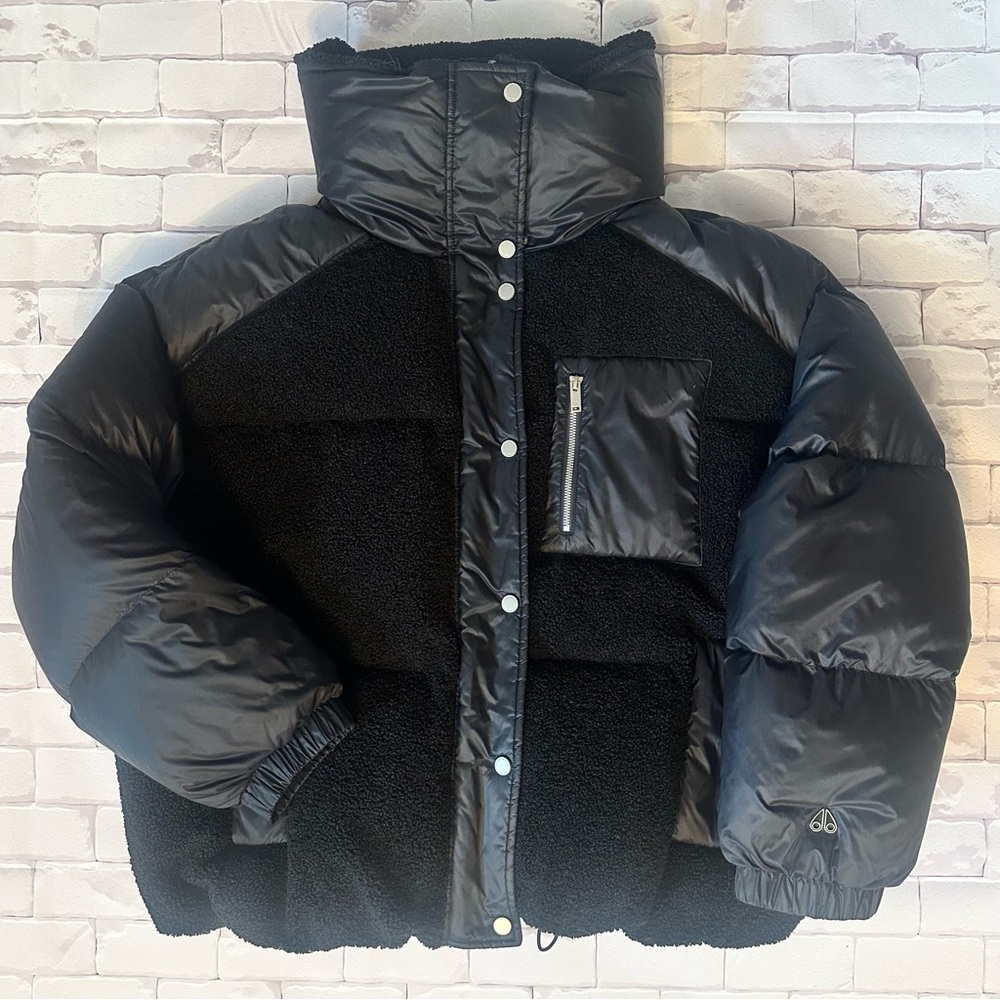 Moose Knuckles Black Sherpa Jacket Woman Size XL - Picture 2 of 7